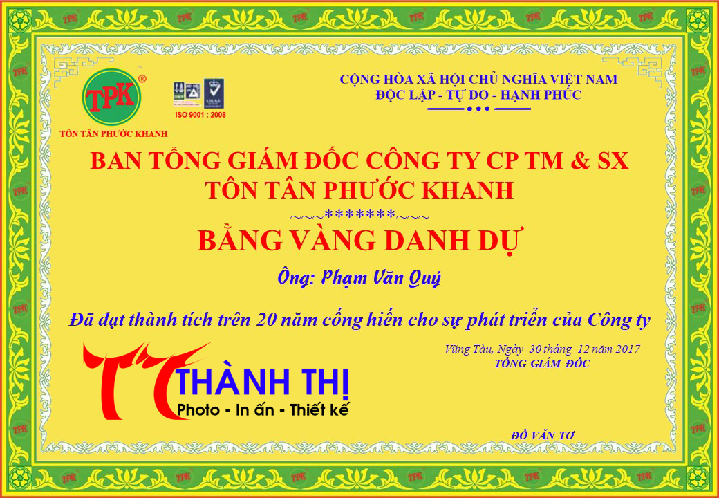 in giấy khen tphcm